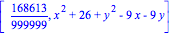 [168613/999999, x^2+26+y^2-9*x-9*y]